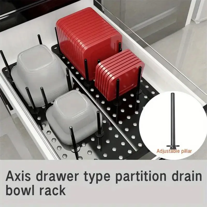 Adjustable Black Multifunctional Kitchen Countertop Storage Rack with Adjustable Columns - a Space-Saving Draining Rack And Cookware Stand, an Efficient Solution for Storing Plates, Bowls, And Pots, Perfect for Kitchen Organization