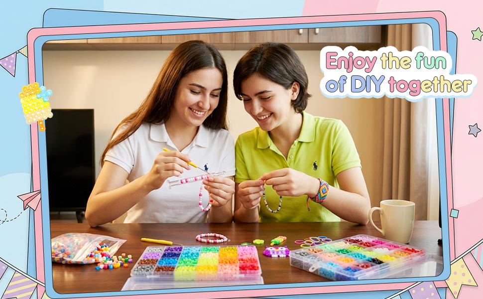 Lenwen 52000 Pcs Fuse Beads 96 Colors 2.6 mm Tiny Mini Fuse Beading Melty Beads with Pegboards Creative Refill Set Art Crafts for Girls Kids Beginners DIY Art Beading Party