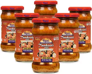 Rani Tandoori Paste (No Colors) 10.5oz (300g) Glass Jar, Pack of 5+1 FREE ~ For Tandoori Chicken, Chicken Tikka, Paneer Tikka | All Natural | NON-GMO | Kosher | Vegan | Gluten Free | Indian Origin