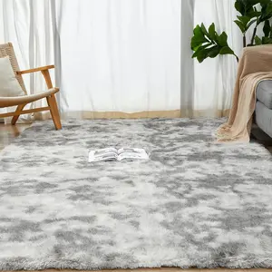 Modern Long Shag Rug, Fluffy Area Rug, Polyester Fiber Rectangular Carpet for Living Room & Bedroom, Home Use, Multiple Sizes Available