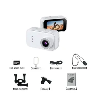 F2 Mini Camera, 1080p HD, 130° wide-angle lens, features a 1.47-inch IPS screen, ultra-lightweight 25g body, magnetic chest mount, supports up to 128GB of storage, Type-C port, ideal for vlogging, sports, and pet videos