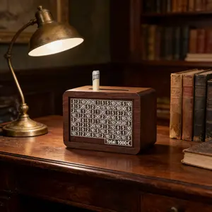 Coin Slot Savings Bank, Coin Collection Storage Box, Total Saving Amounts 1000/3000/5000/10000, Decorative Money Holder