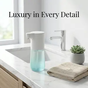 Intelligent Touchless Foaming Soap Dispenser| 350ml Large Capacity| USB-C Rechargeable with Built-in Battery| 0.25s Fast Induction| Minimalist Modern Home Aesthetic