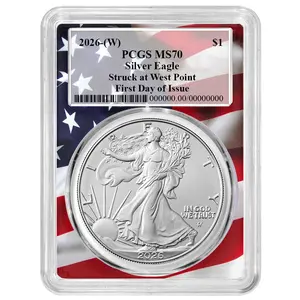 2026(W) Silver Eagle - PCGS MS70 FDOI Flag Frame