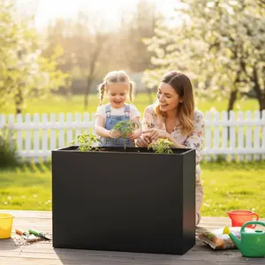 GAOMON Galvanized Steel Raised Garden Bed,36x12x26 Inch Large Garden Planter Box for Vegetables, Outdoor Metal Grow Box, Minimalist Anti-Rust Steel Planter Box, Patio Balcony Backyard