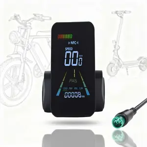 F3 Electric Bicycle LCD Smart Display, 5pin Waterproof Interface, NFC Unlock Function, 18v-60v Universal, Suitable for E-Scooters & Fat Tyre Bikes