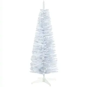 Space saving 5 foot realistic flocked christmas tree multi style diy matching ideal for rest room mini indoor scene layout
