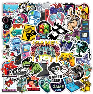 50Pcs Play Game Stickers Cool Cartoon Trendy Gamepad Waterproof Gaming Sticker for Teen Adult Water Bottle Laptop Skateboard Bike Phone Computer Travel Case Classic Style