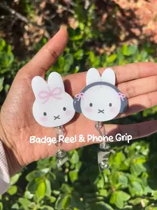 Bunny Rabbit Retractable ID Badge Reel - Miffy ID Holder for Doctors, Nurses, Medical Staff & Coworkers