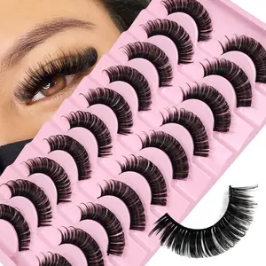 10 pairs Lashes Eyelashes Fake Eyelashes Russian Strip Lashes False Eyelashes Biche Eyes Extension Lashes Russian Volume Russian Lashes Fancy Lashes