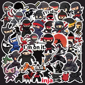 Ninja Series Sticker, 50pcs/set Waterproof Self Adhesive Decor Paper, Decor Sticker for Gift Greeting Card Water Bottle Laptop Phone