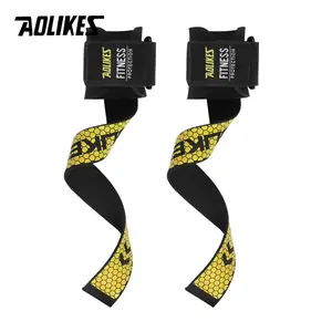 AOLIKES 1 Pair Gym Fitness Weight Lifting Grip Straps Dumbbell Hand Grips Training Wrist Support Bands for Barbell Pull Up Aolikes