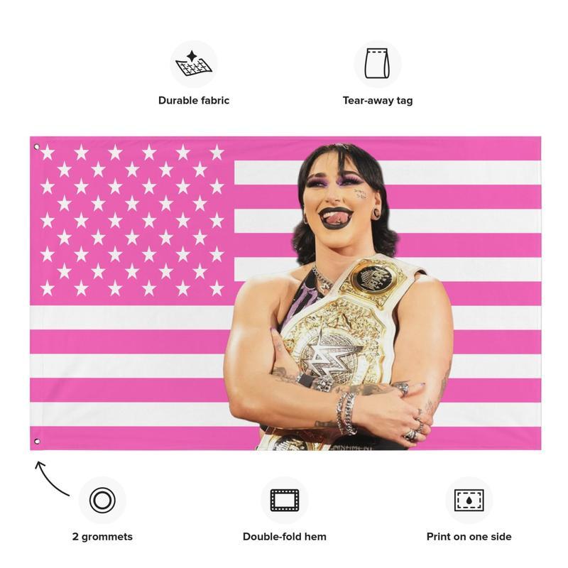 Rhea Ripley Pink American Flag Tapestry  Wall Art 40in*60in Tapestry