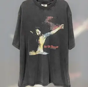 Vintage Marilyn Manson T-Shirt, Washed 90s Band Tee for Rock Fans