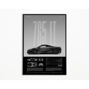 Ctc Mclaren 765LT Poster No Frame | Physical Print | Hyper Car Poster | Super Car Print | Art Print Home Decor | Wall Decor