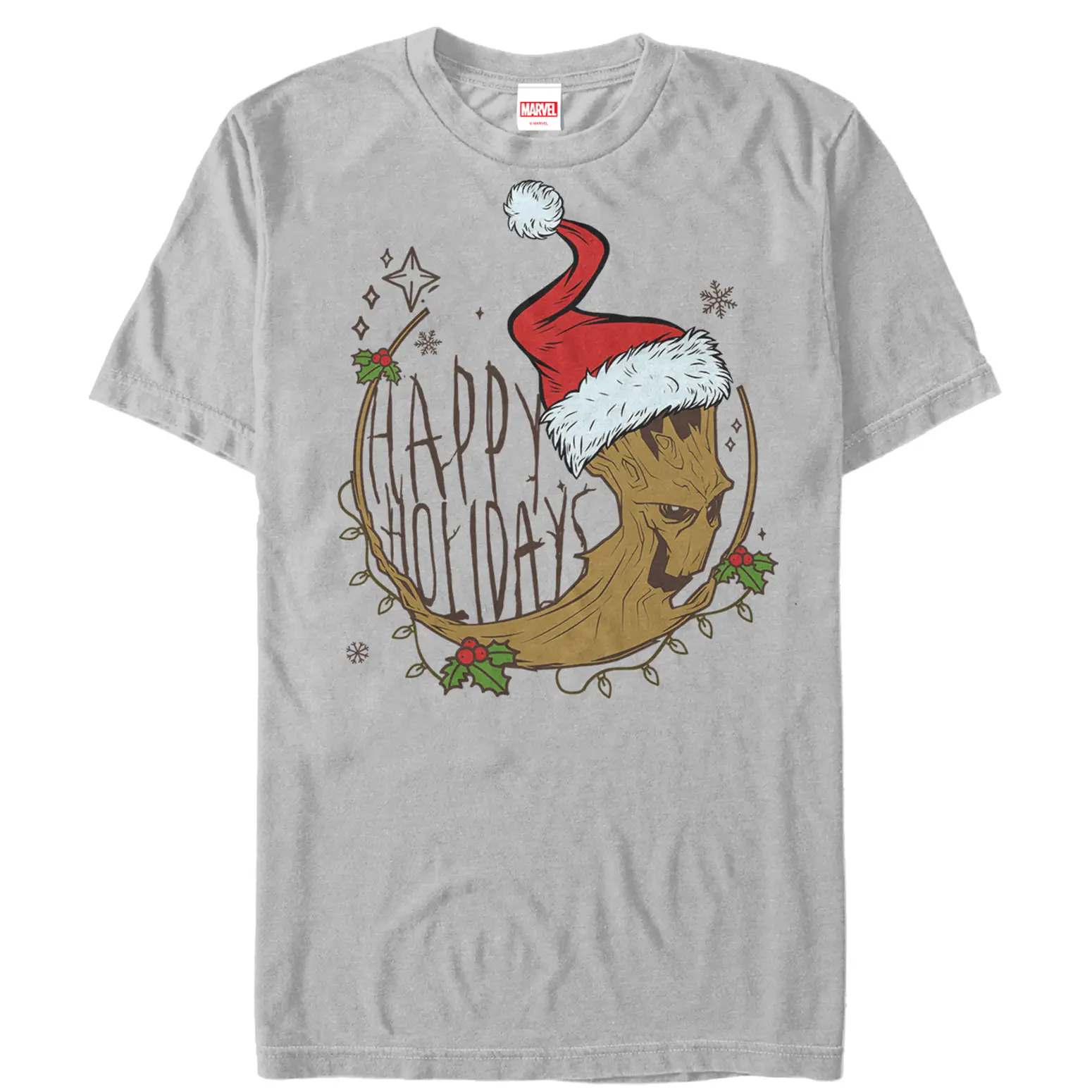 Men's Marvel Christmas Guardians of the Galaxy Groot Cartoon T-Shirt