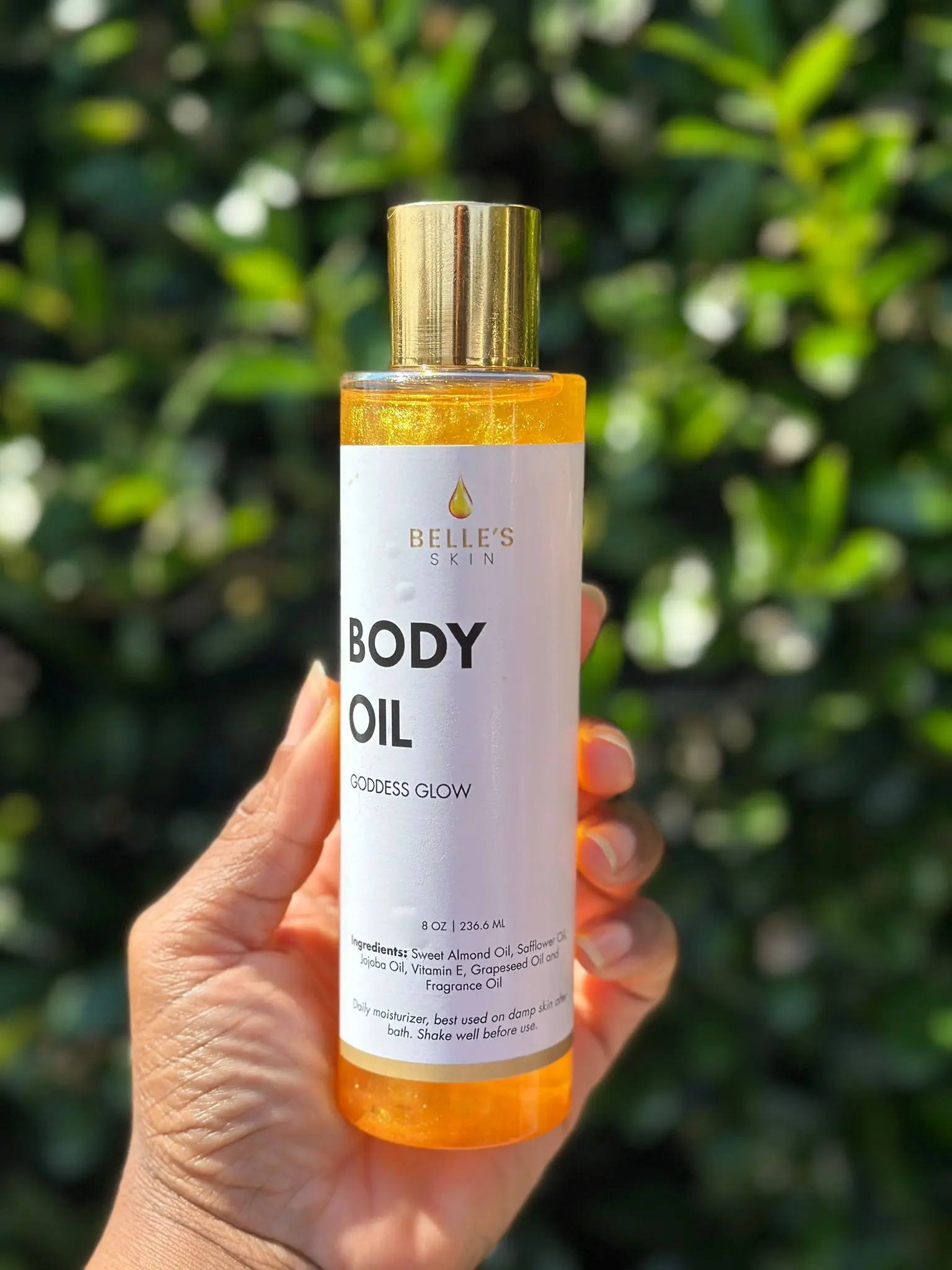 Belle's Secrets Goddess Glow Marshmallow Magic Body Oil - Luxury Fragranced, Long-Lasting Moisture for Bath & Body Care