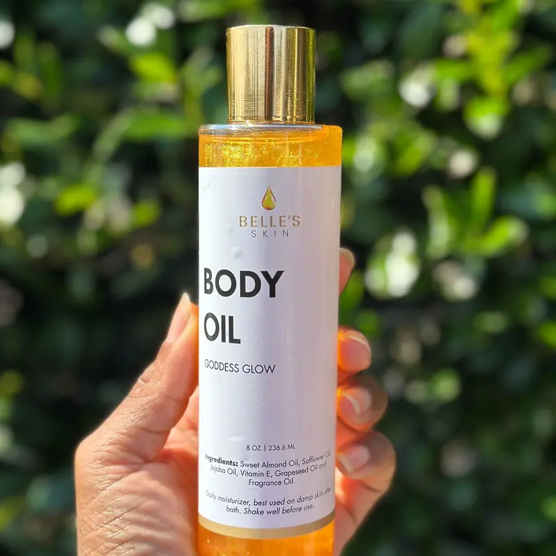 Belle's Secrets Goddess Glow Marshmallow Magic Body Oil - Luxury Fragranced, Long-Lasting Moisture for Bath & Body Care