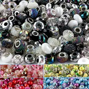 100pcs Mixed Acrylic Flatback Beads, Bead Assortment, Multicolor, Various Sizes, Spacer Beads for DIY Crafts, Pen Chains, Keychains, Gift Accessories