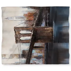 Begin Home Decor C1DCKSW0B9QPLO Urban Brooklyn Bridge King Size Duvet Cover - Scenic Bedroom Decor