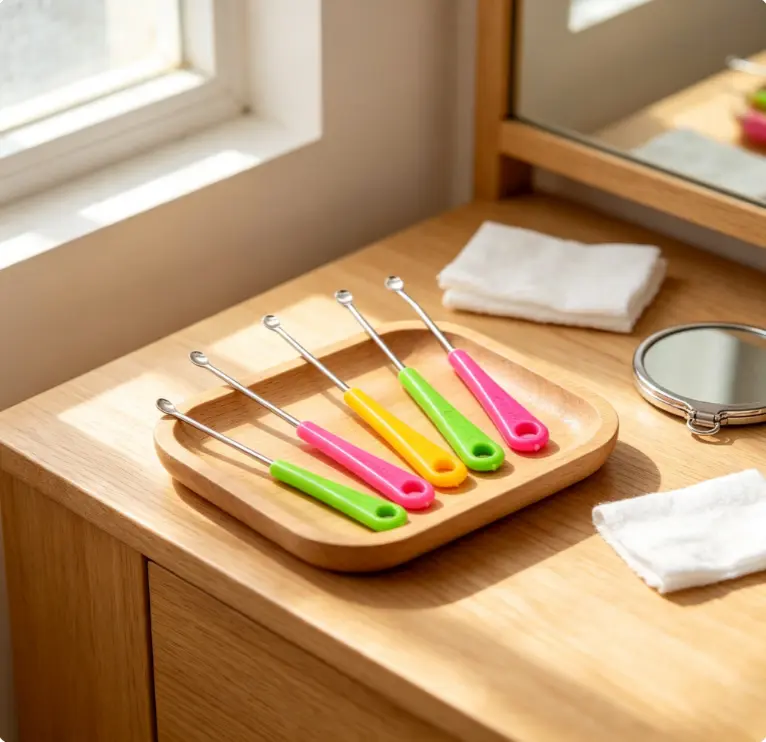4-Piece Ear Wax Removal Tool Kit, Colorful Set of Stainless Steel Ear Picks with an Ergonomic Design, Durable and Easy to Clean, Ear Wax Removals