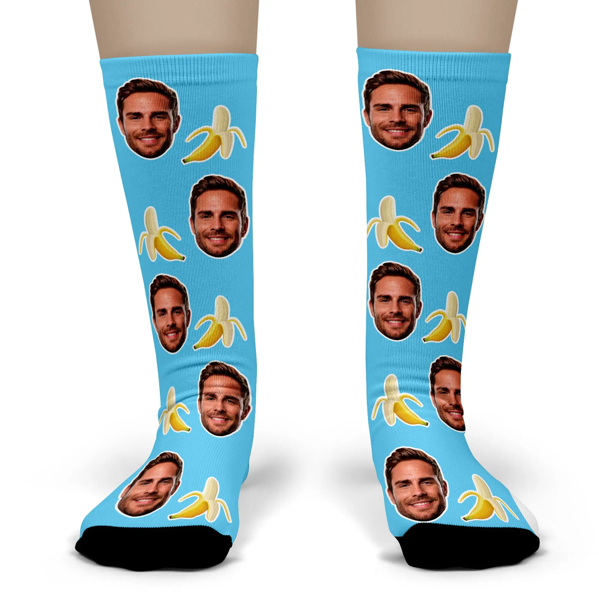 Custom Banana Face Socks – Personalized Funny Photo Gag Gift