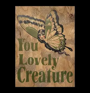 Lovely Creature Wood Folding Card