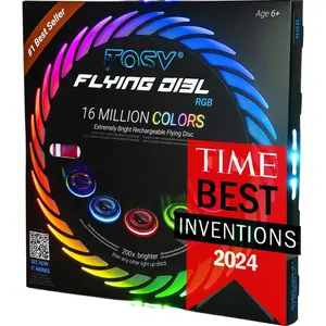 Flying Disc - 108 RGB Multicolor or 36 Monocolor LEDs, Super Bright, Smart Modes, Easter Basket Stuffers Gift, Camping Toy for Kid/Teen/Adult, Auto Light Up, Rechargeable, Waterproof, 175g