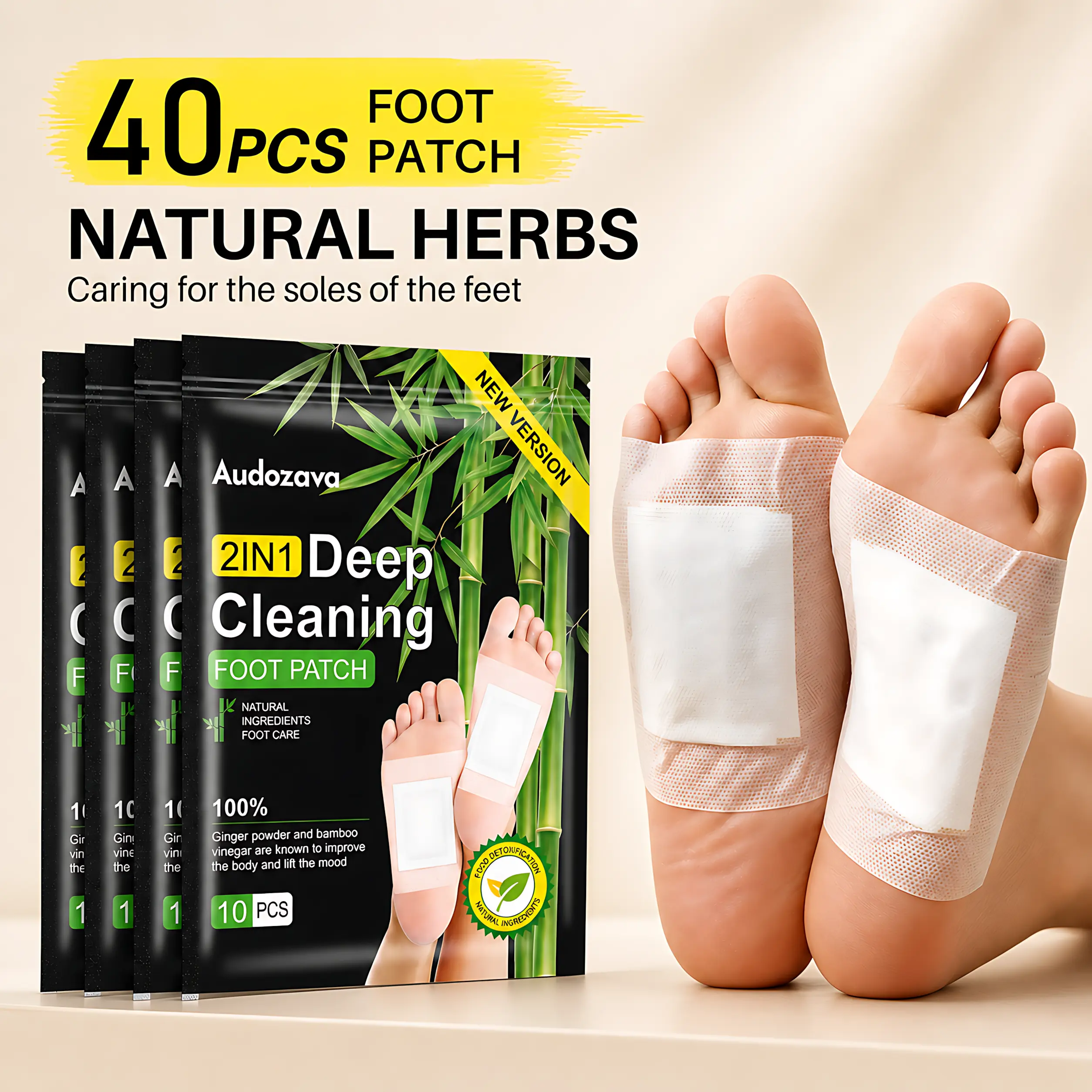 Foot Detox Patches for Stress Relief Toxin Removal & Better Sleep Natural Deep Cleansing Pads Healthy Healthcare Solution Treatment Herbal Wellness Blend Ginger Turmeric Peppermint Essential Herbs Best Gift Ideas mothersdaygift Summer Vibes