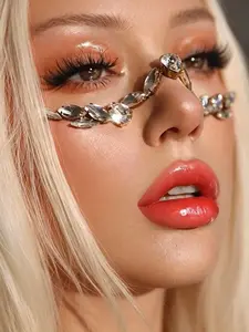 Rhinestone Face Chain Jewelry, Crystal Face Chain for Festival & Rave, Stylish Accessory for Parties, Trendy Fashion Item