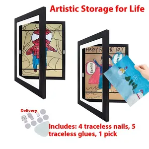 Kids Magnetic Art Frame with Flip Cover for Storing Paintings Hanging Display New High Creative Wall Decoration for Children's Artworks Modern Frames