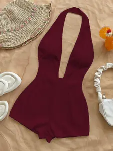 Women's Jumpsuit Backless Design Sleeveless Slim Fit Casual Style, Perfect for Daily Wear & Stylish, Comfortable Women's Clothing