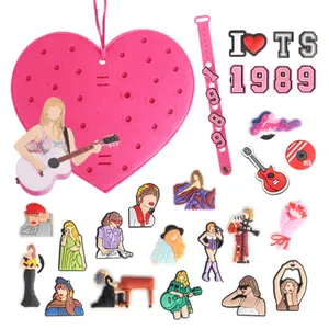 25pcs Cute and Trendy Shoe Charms, Silicone Bracelet, and Charm Organizer Footwear Decor