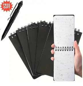 5 Pcs Waterproof Notepads Pocket Size 3" X 5" 100 Pages + 1 Tactical Pen