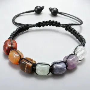 TikTokShopBlackFriday Seven Chakra Natural Stone Bracelet for Men and Women Adjustable Handmade Healing Energy Jewelry Colorful Beaded Spiritual Accessory for Meditation Yoga and Daily Mindfulness Practice