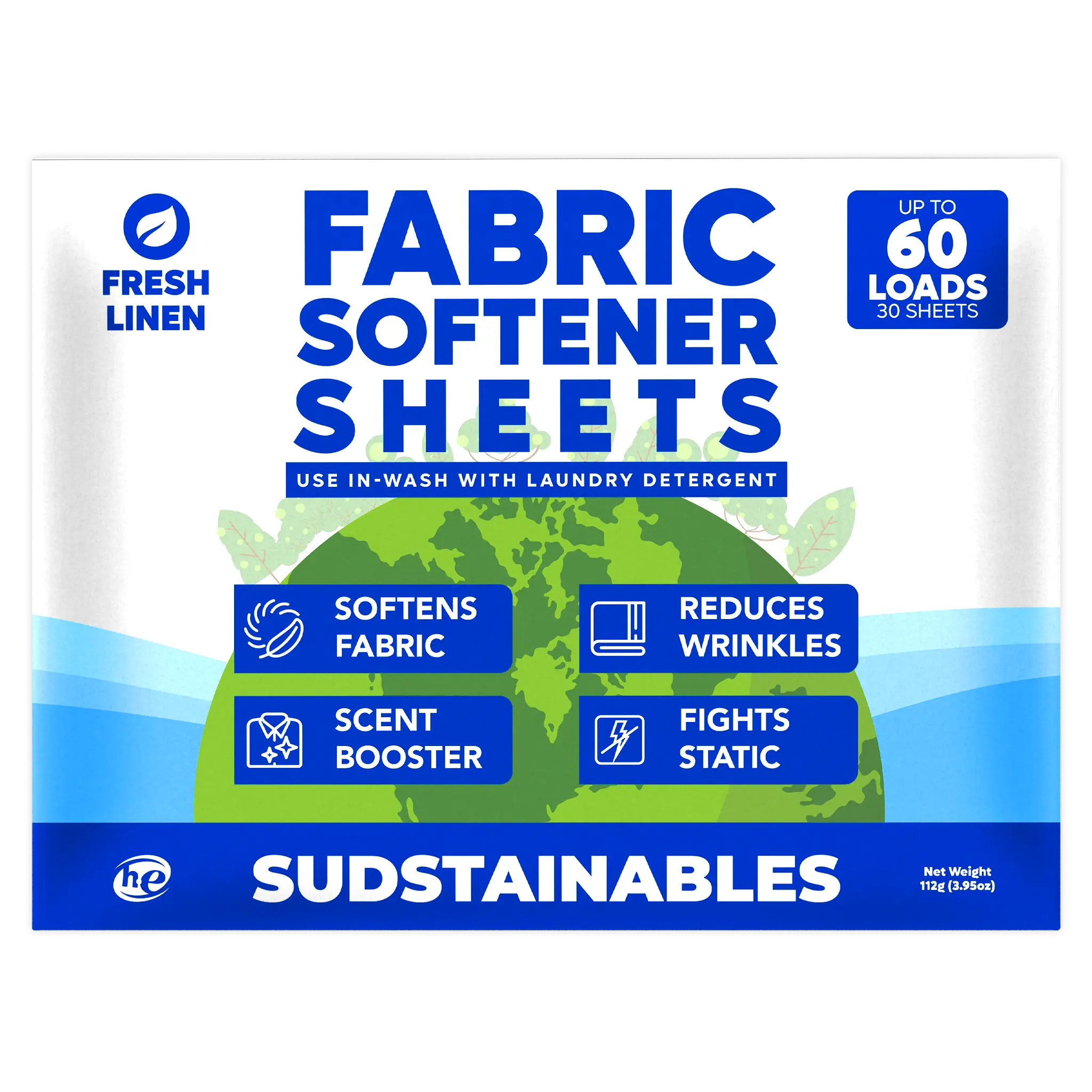 Fabric Softener Sheets for Washer 30 Sheets - Fresh Scents, Laundry Softener Sheets