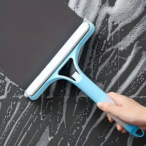 Bathroom Glass  with Spray, 3-in-1 Window Cleaner Tool, Handheld Water Spray Scraper for Mirror  Door, Streak-Free Window Cleaning with Soft Rubber Blade & Sponge – For Home Cleaning Lovers