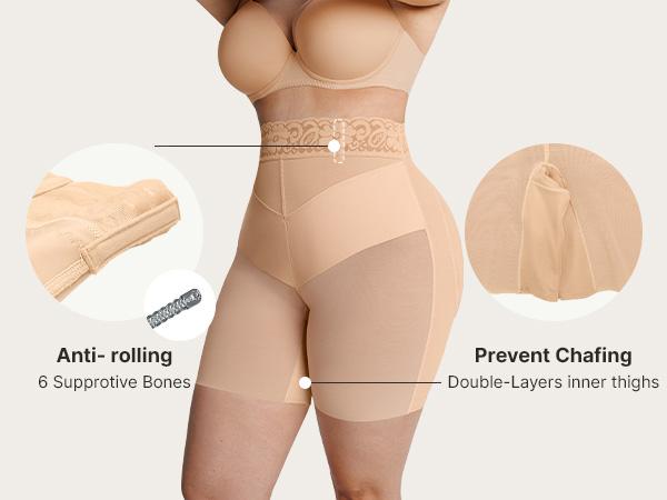 FeelinGirl Tummy Control Butt Lifting Seamless Shapewear Shorts For Women High Waisted Body Shaper Underwear Panty Smooth Under Dress Shapewear