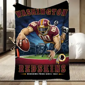 Washington Football Retro Throw Blanket, Soft Flannel, Vintage Red & Gold Team Print, Cozy Warm Lightweight Blanket for Sofa Bed Couch, All Seasons Use, Man Cave Decor, Perfect Gift for NFL Fans, Sports Bedding for Teens Adults, Great for Game Day