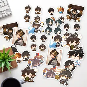Stickers Pack 20 Pcs Zhongli Vinyl Car Laptop Luggage Guitar Waterproof Bottle Aesthetic Water Colorful Skateboard Bike Bumper