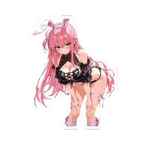 Cute Bunny Girl Anime Sticker Laptop Decal