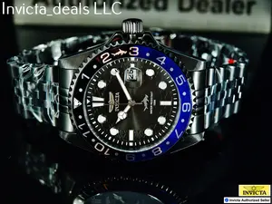 Invicta Men's 43mm Pro Diver HAMMERHEAD Jubilee Black Dial Triple Black Stainless Steel Watch