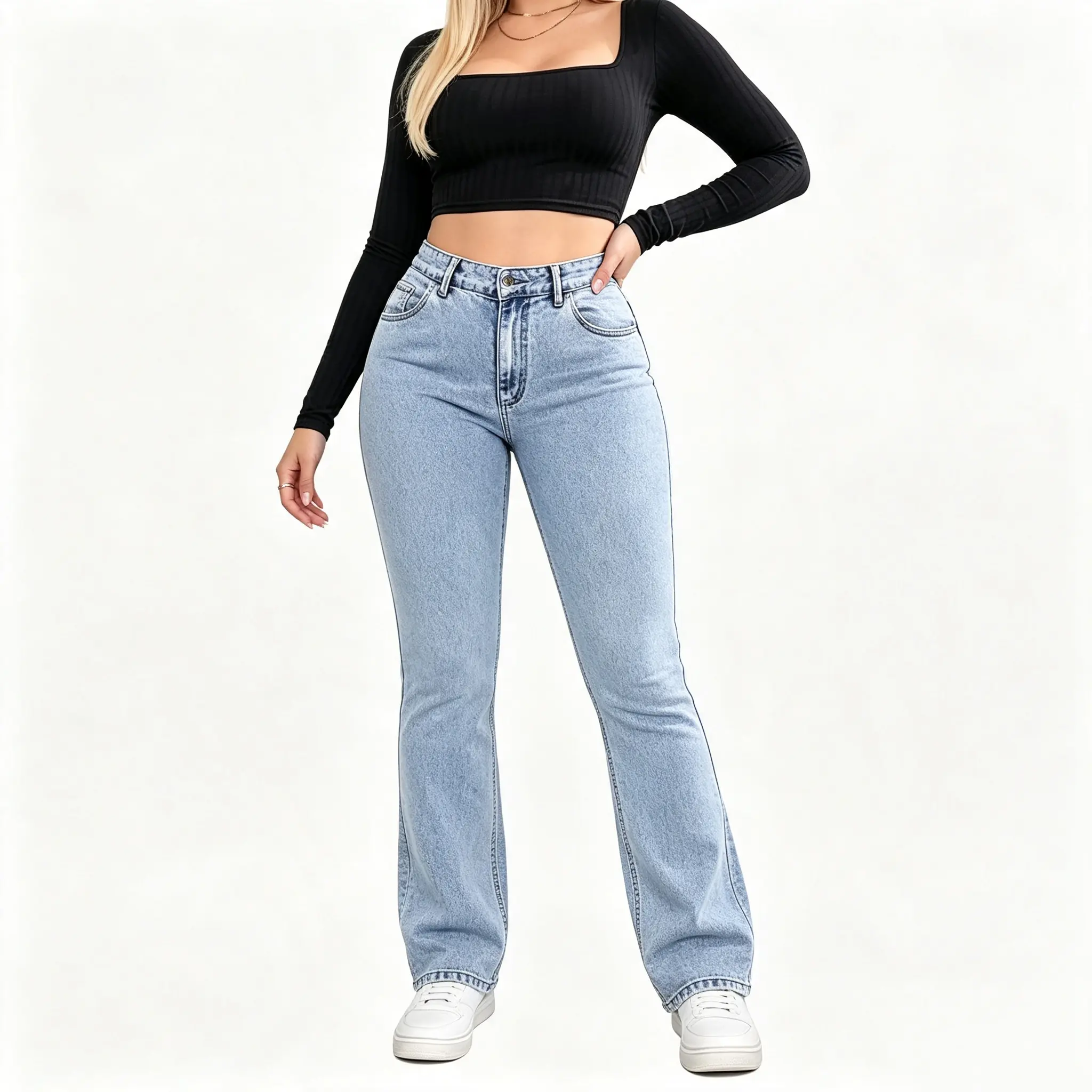 Women's Butt Lifting High Waisted Bootcut Jeans Stretchy,Comfortable Flare Jeans in Junior Size Vintage Style Skinny Jeans Womenswear Aesthetic Bottoms