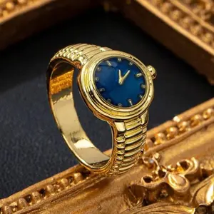 Elegant 18K Gold Plated Brass Drip Clock Ring - Fashion Design