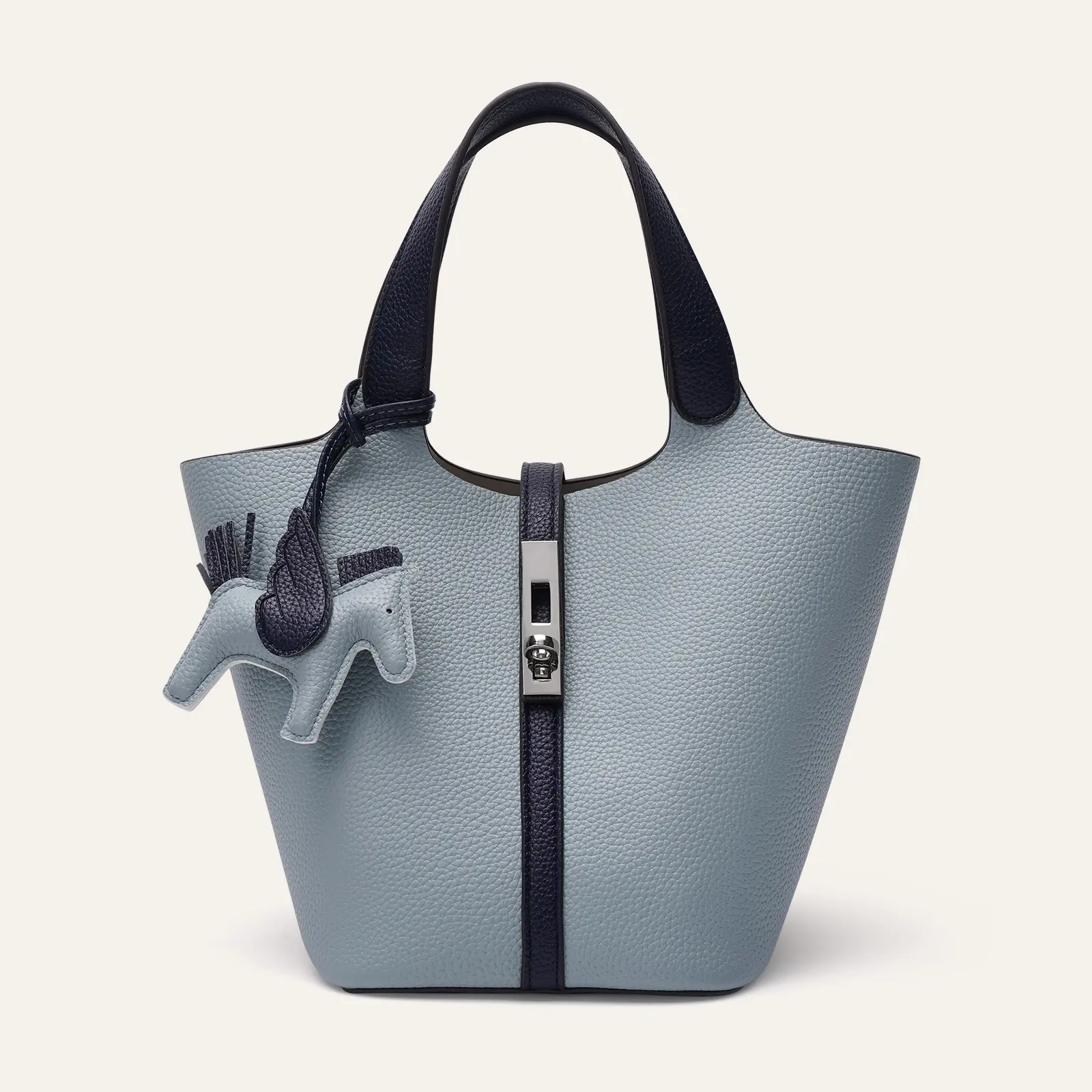 Light blue with navy blue