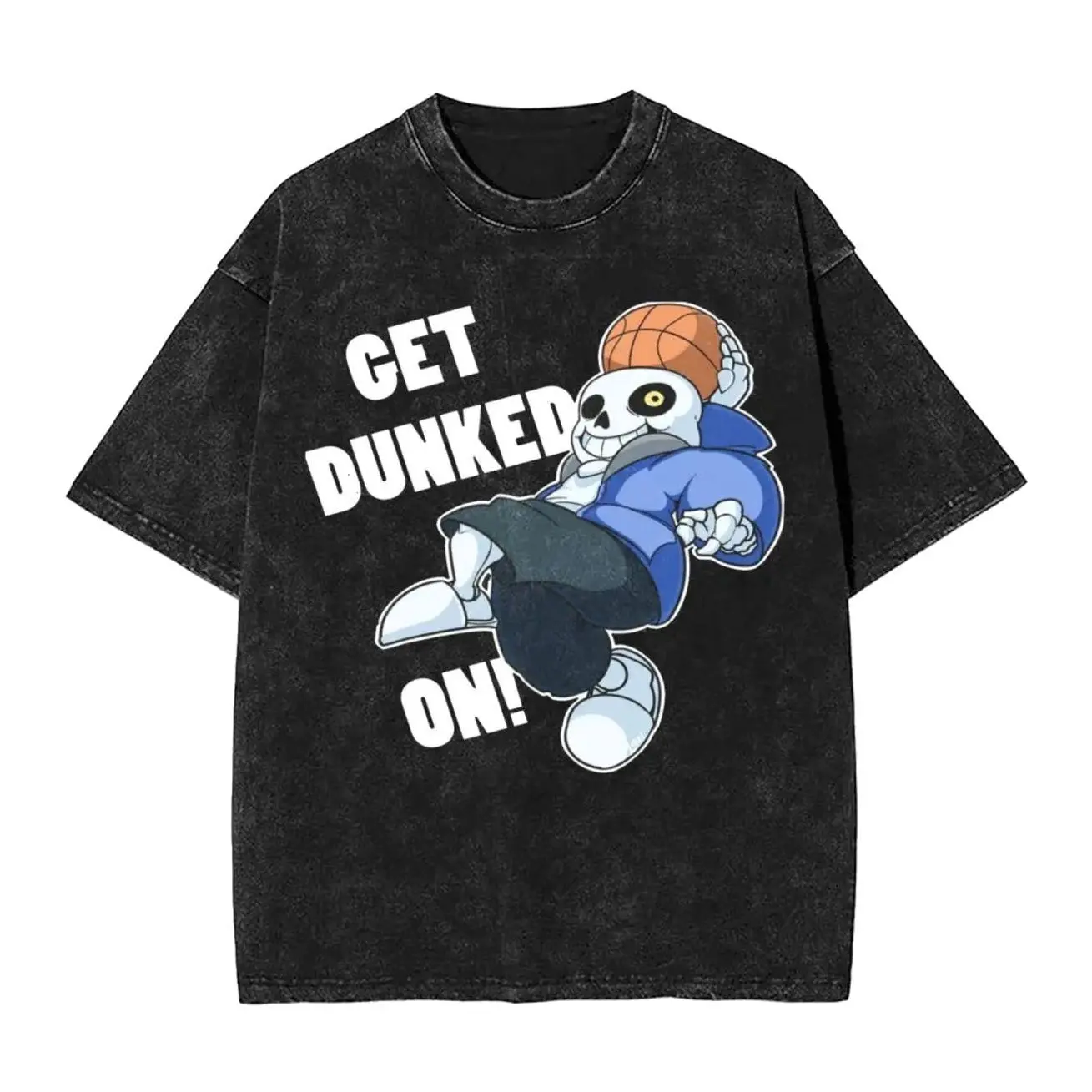 Washed T Shirts Sans Undertale Hip Hop Vintage T-Shirt High Street Streetwear Short Sleeve Summer Tops 8Tee Shirt Men Women JLN