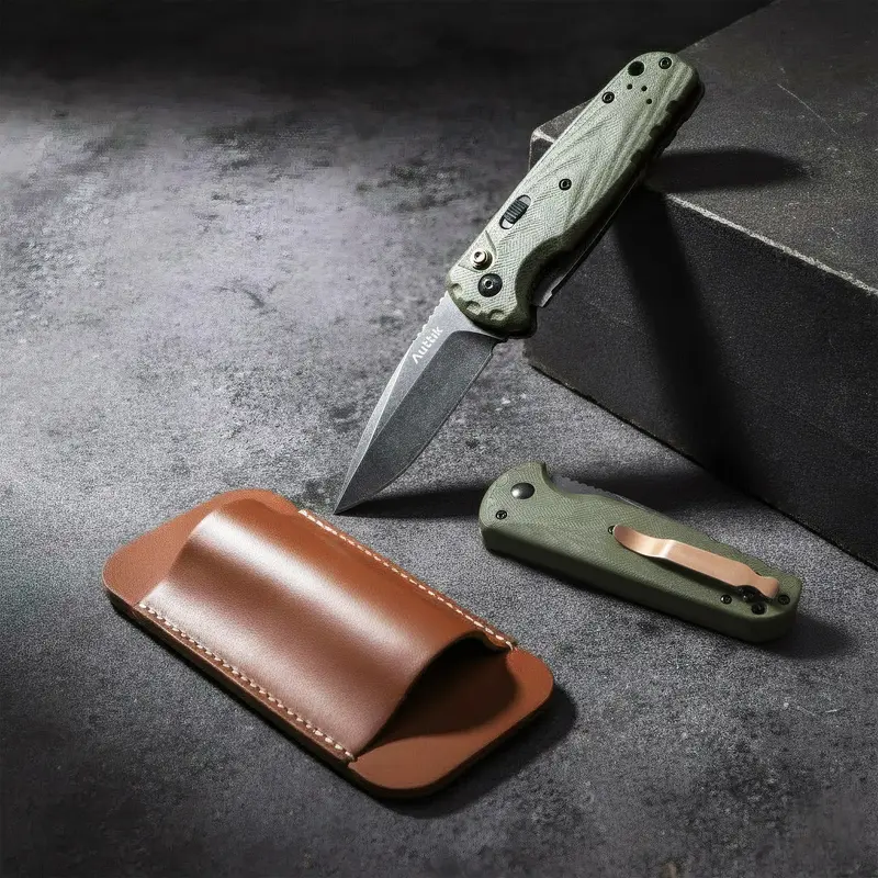 Compact Folding Pocket Tactical Knife for Men - D2 High Carbon Steel 3.31" Blade, G10 Textured Grip Handle, Quick Open Mechanism, Firm Hold, Pocket-Ready EDC Tool, Fishing, Camping Gear
