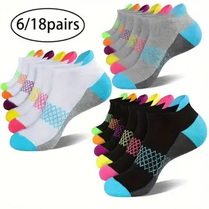Women's Low-Cut Neutral Pressure Athletic Socks, 6/36 Pairs per Pack, Breathable, Ideal for Running, Sportswear