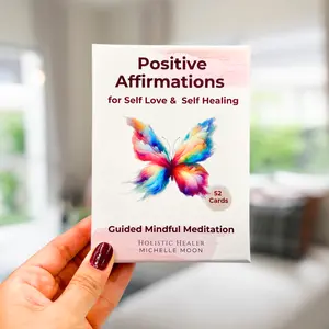 Holistic Healer Michelle Moon Positive Affirmation Cards for Self Love & Self Healing 52 Guided Mindful Meditation Cards
