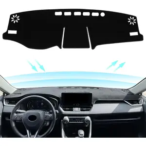 Accessories For Toyota Rav4 (2019-2025) - Dashboard Cover, Dash Cover Mat, Custom Fit Center Console Cover, Sunshield Protector, RAV 4 Pad (Black Trim)